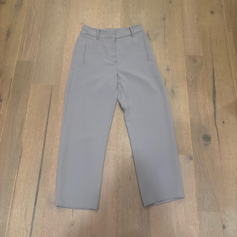 Wilfred (Aritzia) $148 Tie-Front Ankle Pant in Comet Grey Size 6 w/ belt EUC - Picture 11 of 16